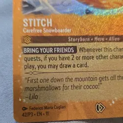 Disney Lorcana TCG Stitch - Carefree Snowboarder 42/P3 Promo Foil EN - Image 5