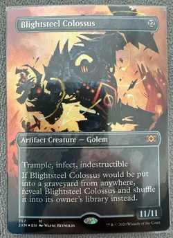 MTG English Borderless Blightsteel Colossus NM Foil Double Masters Unplayed! - Image 1