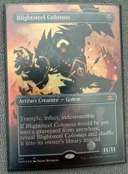 MTG English Borderless Blightsteel Colossus NM Foil Double Masters Unplayed! - Image 2