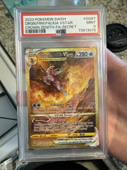 PSA 9 Origin Forme Palkia VSTAR GG67/GG70 Crown Zenith Pokemon Card 2023 Gold - Image 1