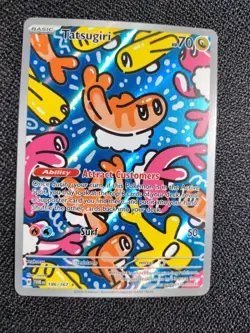 Pokemon Card Tatsugiri Twilight Masquerade TWM Holo Illustration Rare IR 186/167 - Image 1