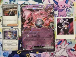 Team Rocket’s Mewtwo ex Jumbo Card w/2 Bonus Cosmos Holo & Sticker - Image 1