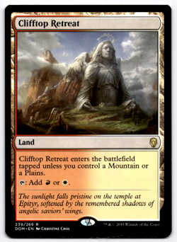 Magic the Gathering MTG Clifftop Retreat (239) Dominaria Rare Land - Image 1
