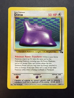 Ditto 18/62 Rare Fossil Pokemon Unlimited - Image 1