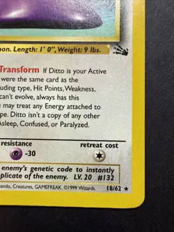 Ditto 18/62 Rare Fossil Pokemon Unlimited - Image 5