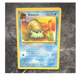 Pokemon Omanyte 52/62 Fossil Unlimited Stage 1 40 HP Common Regular WOTC 1999 - Image 1