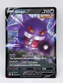 Gengar V 156/264 Swsh08: Fusion Strike Pokemon TCG Holo LP/NM - Image 1