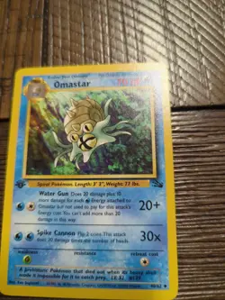 Pokemon TCG Omastar Fossil 40/62 Regular 1999-2000 Wizards Base Set Copyright... - Image 1