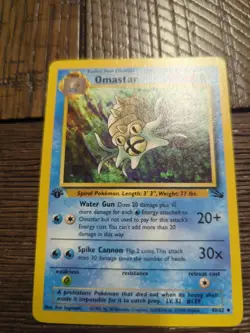 Pokemon TCG Omastar Fossil 40/62 Regular 1999-2000 Wizards Base Set Copyright... - Image 2