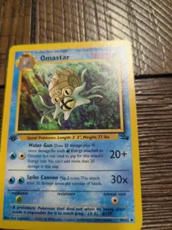 Pokemon TCG Omastar Fossil 40/62 Regular 1999-2000 Wizards Base Set Copyright... - Image 3