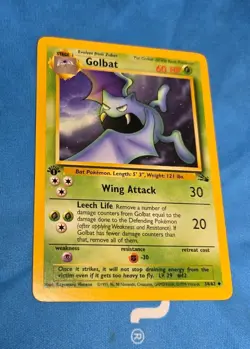 Pokemon TCG Golbat Fossil 1st Edition Uncommon Card 34/62 LP - Image 3