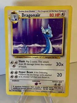 Pokemon TCG Dragonair 18/102 Base Set Non-Holo Rare Unlimited Vintage 1999 MP - Image 1