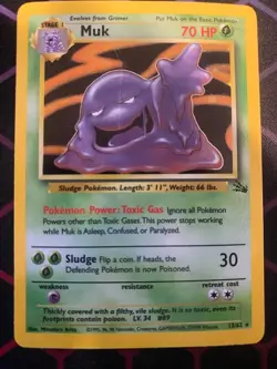 MUK Fossil Set Pokemon Card 13/62 Rare Holo Unlimited 1999 WOTC - HP - Image 1