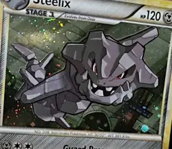 Steelix 24/95 HGSS Unleashed Deck Exclusive Holo (FULL SWIRL) Pokemon TCG - LP- - Image 4