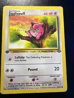 Pokemon TCG Jigglypuff 1st Edition Jungle Set Unlimited 54/64 LP+/NM - Image 1