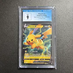 2020 Pokemon Black Star Promos Pikachu V SWSH063 CGC 9 Mint - Image 1