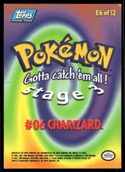 1999 Topps Pokemon Movie Edition Charizard Stage 3 #E6 *Crease - Image 2