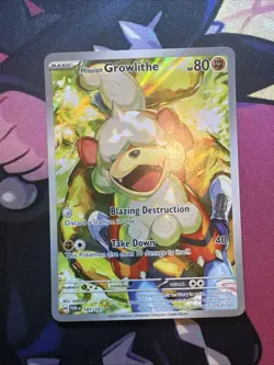 Hisuian Growlithe 181/167 Pokemon Twilight Masquerade Illustration Rare - Image 1