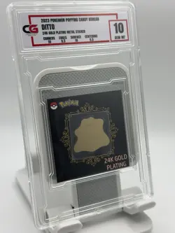 CG GRADED 2023 POKEMON POPPING CANDY KOREAN DITTO 24K GOLD PLATING METAL STICKER - Image 1