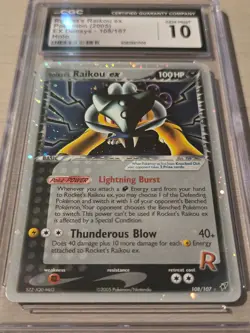 Rocket’s Raikou ex 108/107 CGC 10 2005 EX Deoxys Holo Ultra Rare Pokemon - Image 2