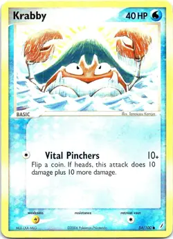 Krabby 54/100 Common Crystal Guardians Pokemon Near Mint - Image 1