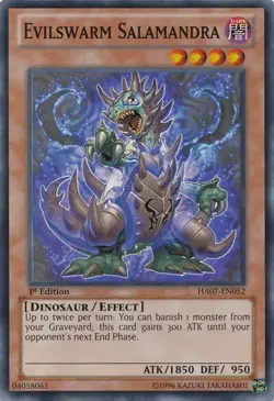 Yugioh! LP Evilswarm Salamandra - HA07-EN052 - Super Rare - 1st Edition Lightly - Image 1
