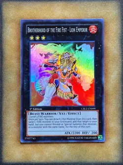 Yugioh Brotherhood of the Fire Fist - Lion Emperor CBLZ-EN099 Super Rare 1st NM - Image 1
