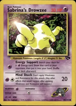 Sabrina's Drowzee Common Gym Challenge 095/132 Psychic Unlimited Pokemon Card - Image 1