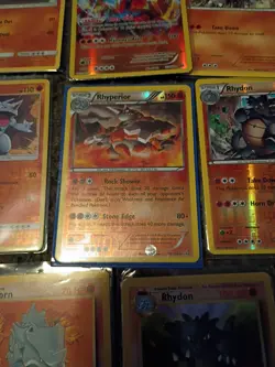 Pokemon 8 Card Set Of RHYPERIOR & Prevolutions, Half Are HOLO. Base Set Included - Image 3