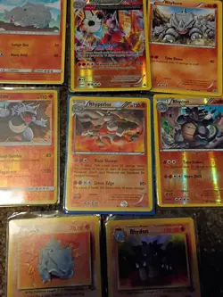 Pokemon 8 Card Set Of RHYPERIOR & Prevolutions, Half Are HOLO. Base Set Included - Image 5