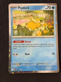 Psyduck 007 Holo Promo ME: Mega Evolution Promo Pokemon Holo NM COSMOS SWIRL - Image 1