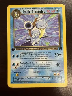 Pokemon TCG Dark Blastoise 20/82 Rare Non-Holo Card 1st Edition - Image 1
