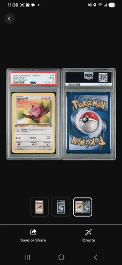 1999 Pokemon Jungle 1st Edition #54 Jigglypuff PSA 9 MINT - Image 1