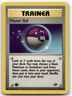 Master Ball 116/132 Uncommon Gym Challenge Pokemon 1st Edition NM/M - Image 1