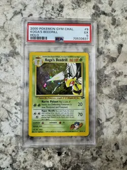 Koga's Beedrill 9/132 HOLO RARE Pokemon Gym Challenge PSA 5 Excellent - Image 1