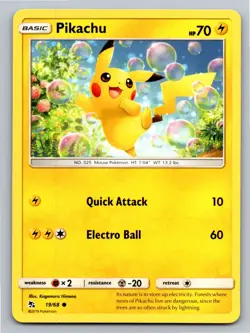 Pikachu 19/68 Common Hidden Fates Pokemon Near Mint - Image 1
