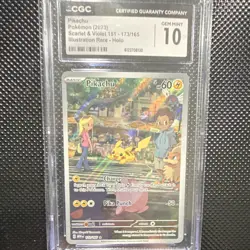 Pokemon Pikachu 173/165 Sv: Scarlet & Violet 151 Illustration Rare Holo CGC 10 - Image 1
