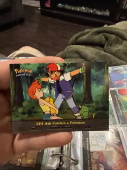 TV Animation Blue Logo EP3 Ash Catches a Pokemon Topps - Image 1