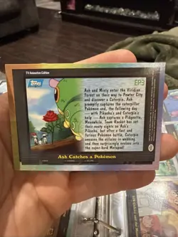 TV Animation Blue Logo EP3 Ash Catches a Pokemon Topps - Image 2