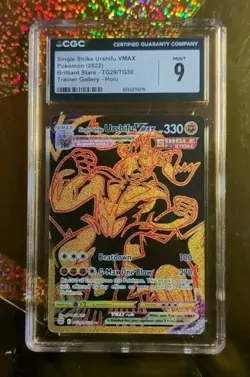 2022 POKEMON SWORD & SHIELD BRILLIANT STARS #TG29 FA/SS URSHIFU VMAX CGC - 9 - Image 1