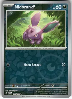 Nidoran M 032/165 Common 151 Pokemon Reverse Holo Near Mint - Image 1