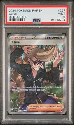 2024 Pokemon Paldean Fates Clive #227/091 Ultra Rare Holo PSA 9 - Image 1