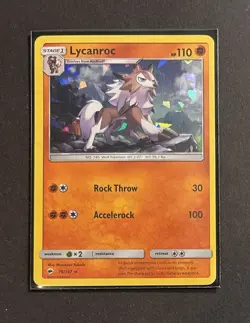 Pokemon Lycanroc 76/147 Cracked Ice Holo Rare Burning Shadows Near Mint - Image 4