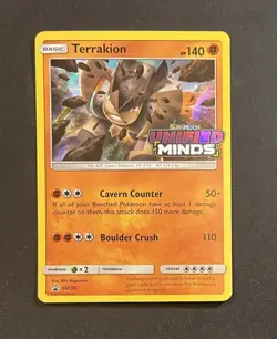 Pokemon Terrakion SM205 Unified Minds Prerelease Promo NM Holo - Image 1
