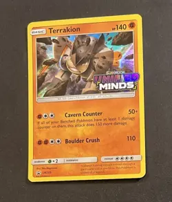 Pokemon Terrakion SM205 Unified Minds Prerelease Promo NM Holo - Image 3