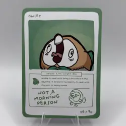 Pokedoodles No Scalp Series - Owlet (Rowlet) 06/90 - Set 1 Pokemon Fan Art - Image 1
