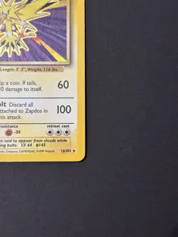 Wizards of the Coast Pokemon TCG Zapdos 16/102 Base Set Holo Rare Unlimited - Image 5