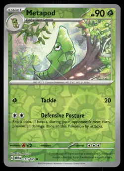 Metapod 011/165 151 Common Reverse Holo NM - Image 1