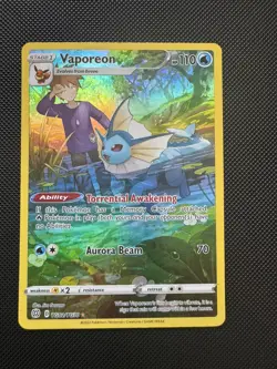 Pokemon TCG Vaporeon TG02/TG30 Brilliant Stars TG Ultra Rare Full Art Holo - Image 1