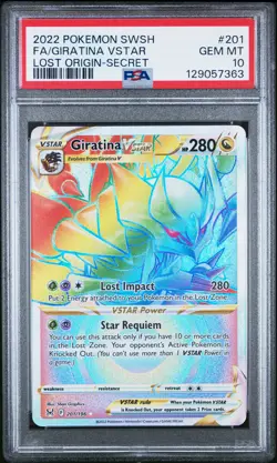 2022 Pokemon Sword & Shield Lost Origin Giratina VSTAR PSA 10 #201 - Image 1